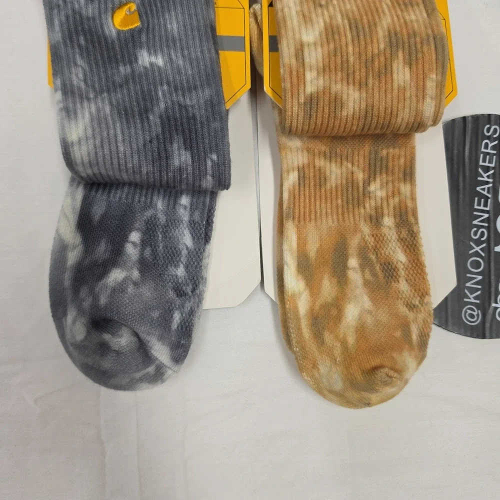 2 Pair Carhartt Classic Midweight Tie-Dye Crew Socks Men's Size Large 9-11.5